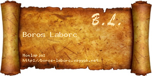 Boros Laborc névjegykártya